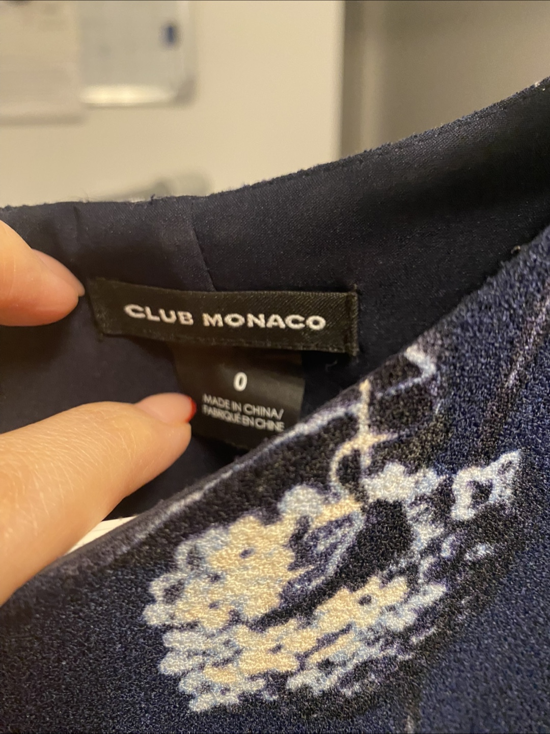 Club Monaco Navy Long Sleeve Crane Print Dress - photo 3