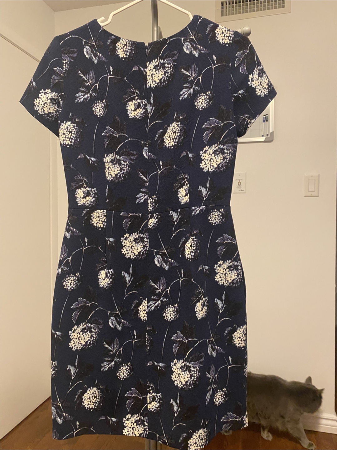 Club Monaco Navy Long Sleeve Crane Print Dress - photo 2