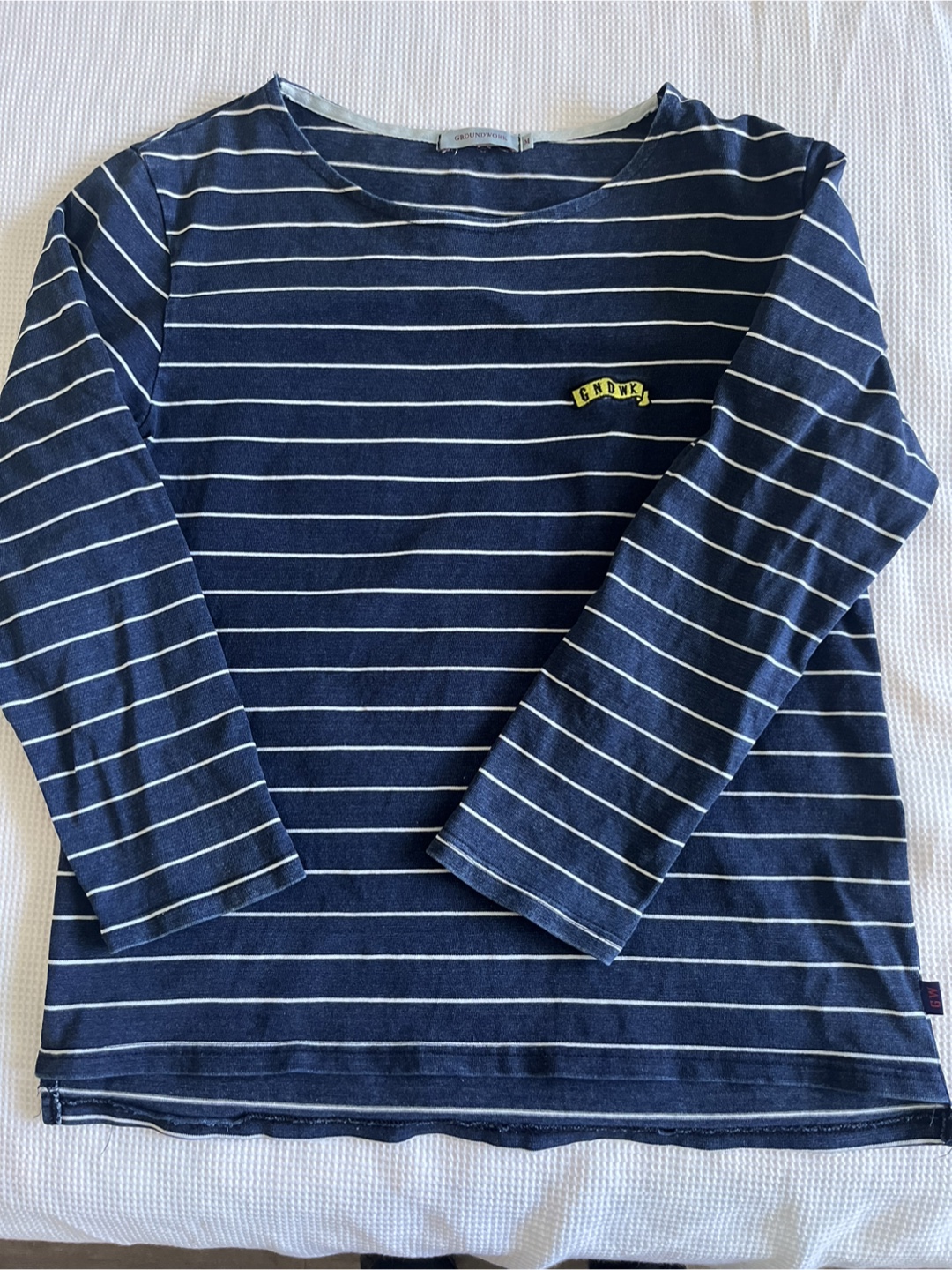 Groundwork Navy and White Striped Long Sleeve Shirt