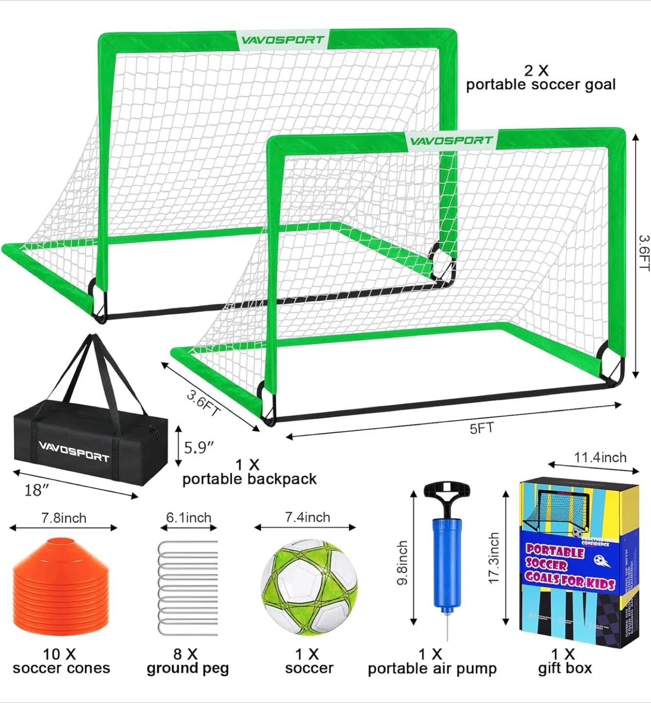 VAVOSPORT Kids Soccer Goals image indicator(4)