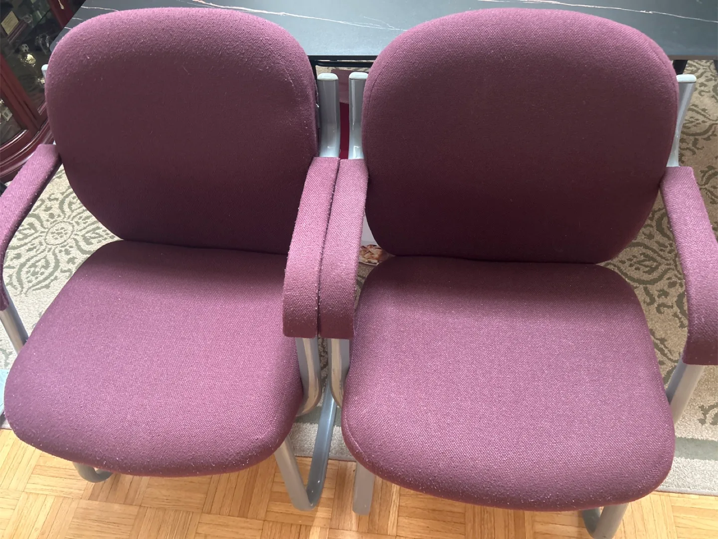 Office Chairs - Burgundy set of 2 thumbnail