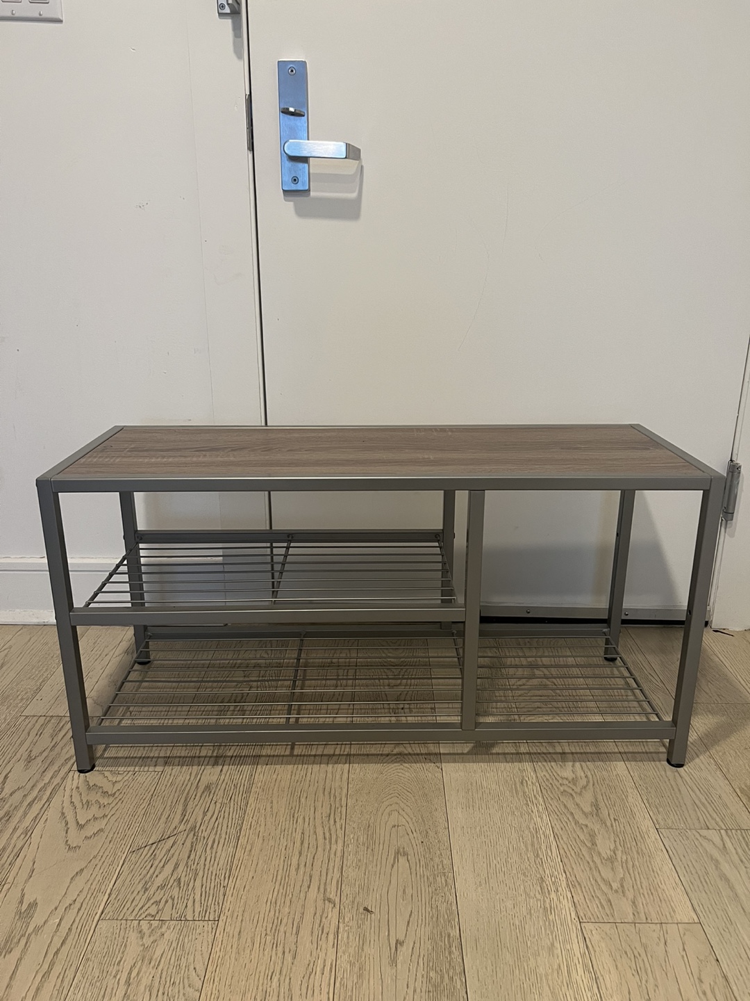 Free Entryway Shoe Rack Bench with Two Shelves