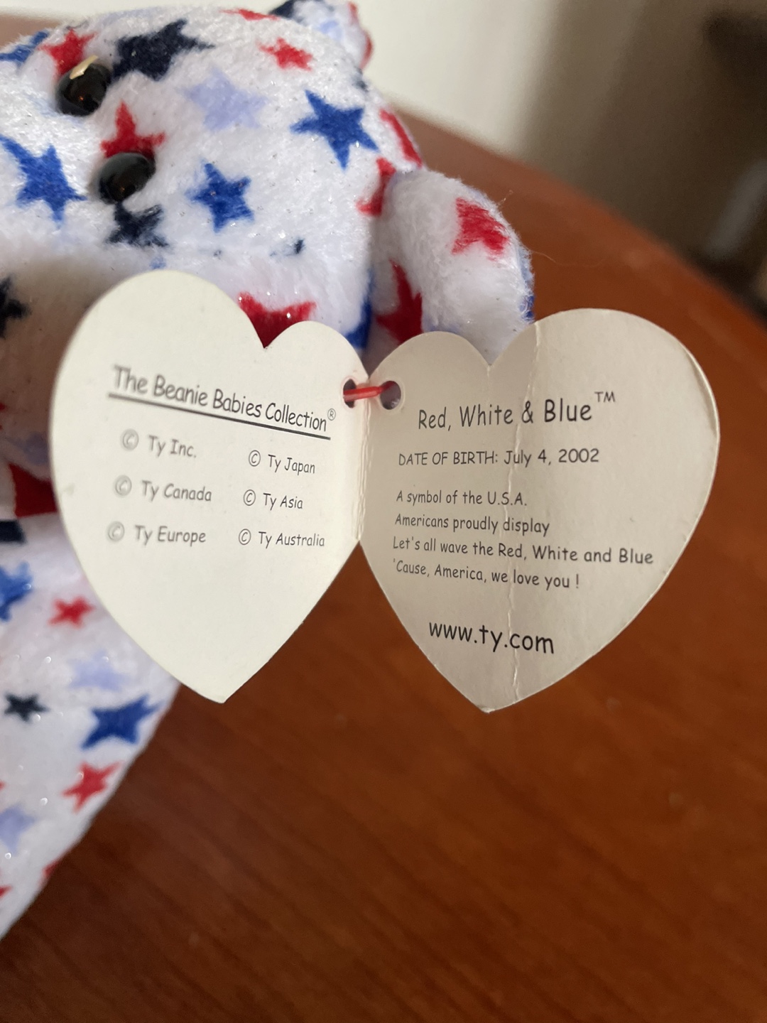 Ty Beanie Babies Red, White & Blue Bear - photo 3