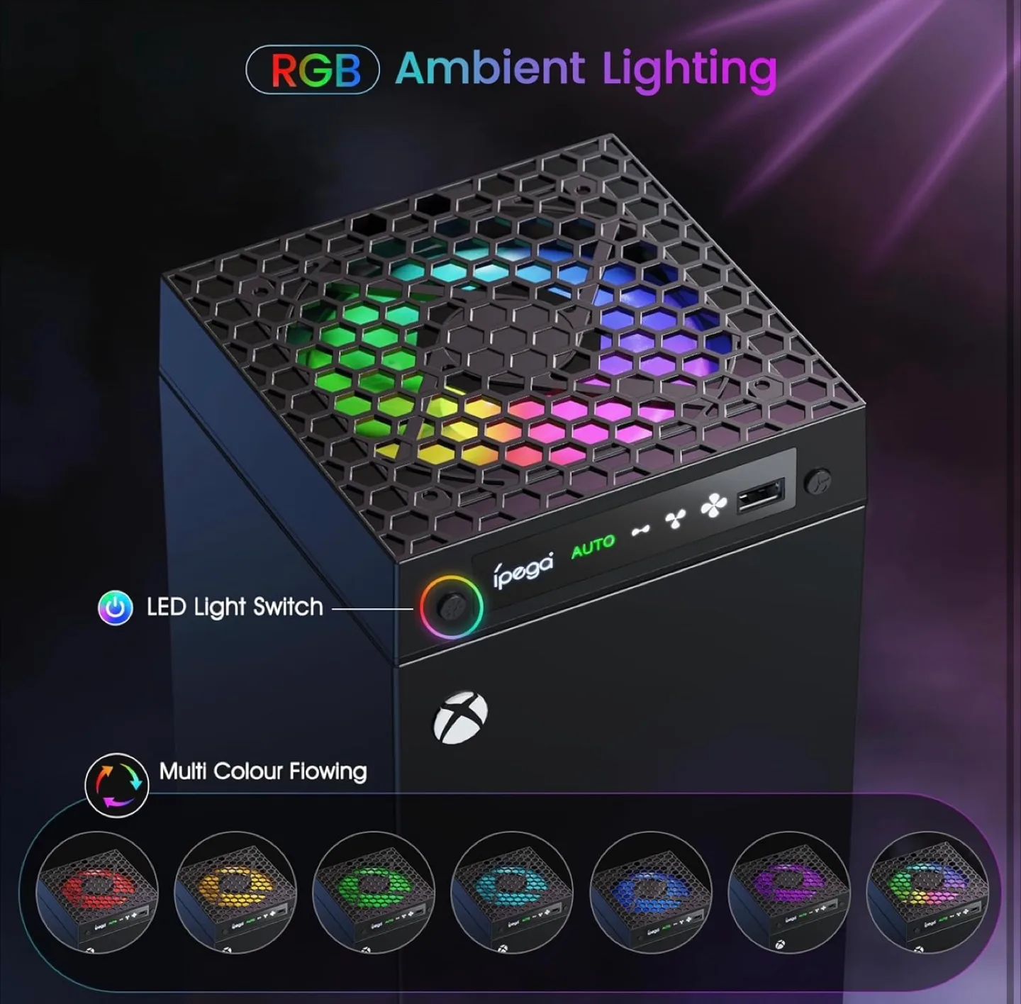 IPEGA Xbox Series X Cooling Fan with Headset Stand image indicator(6)