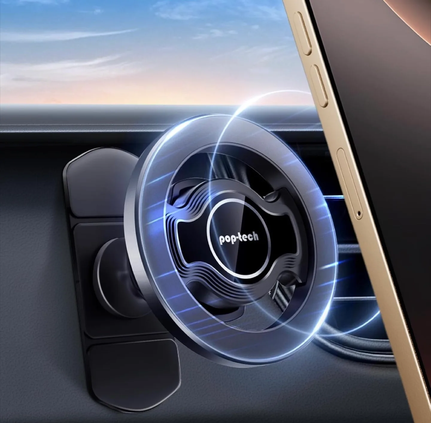 Pop-Tech Magnetic Adhesive Car Phone Mount image indicator(3)