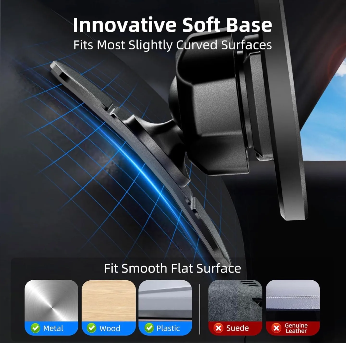 Pop-Tech Magnetic Adhesive Car Phone Mount image indicator(6)