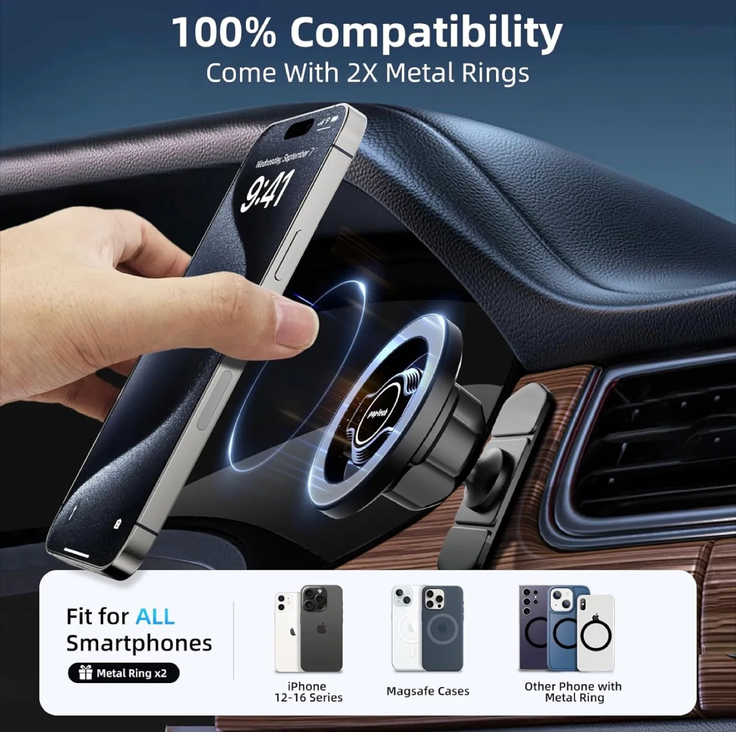 Pop-Tech Magnetic Adhesive Car Phone Mount image indicator(8)