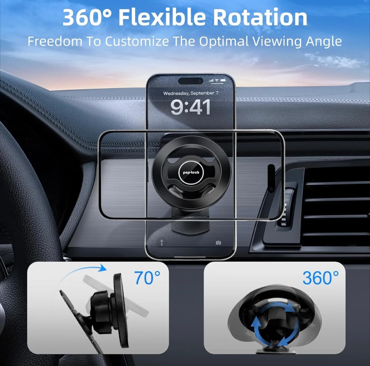 Pop-Tech Magnetic Adhesive Car Phone Mount image indicator(9)