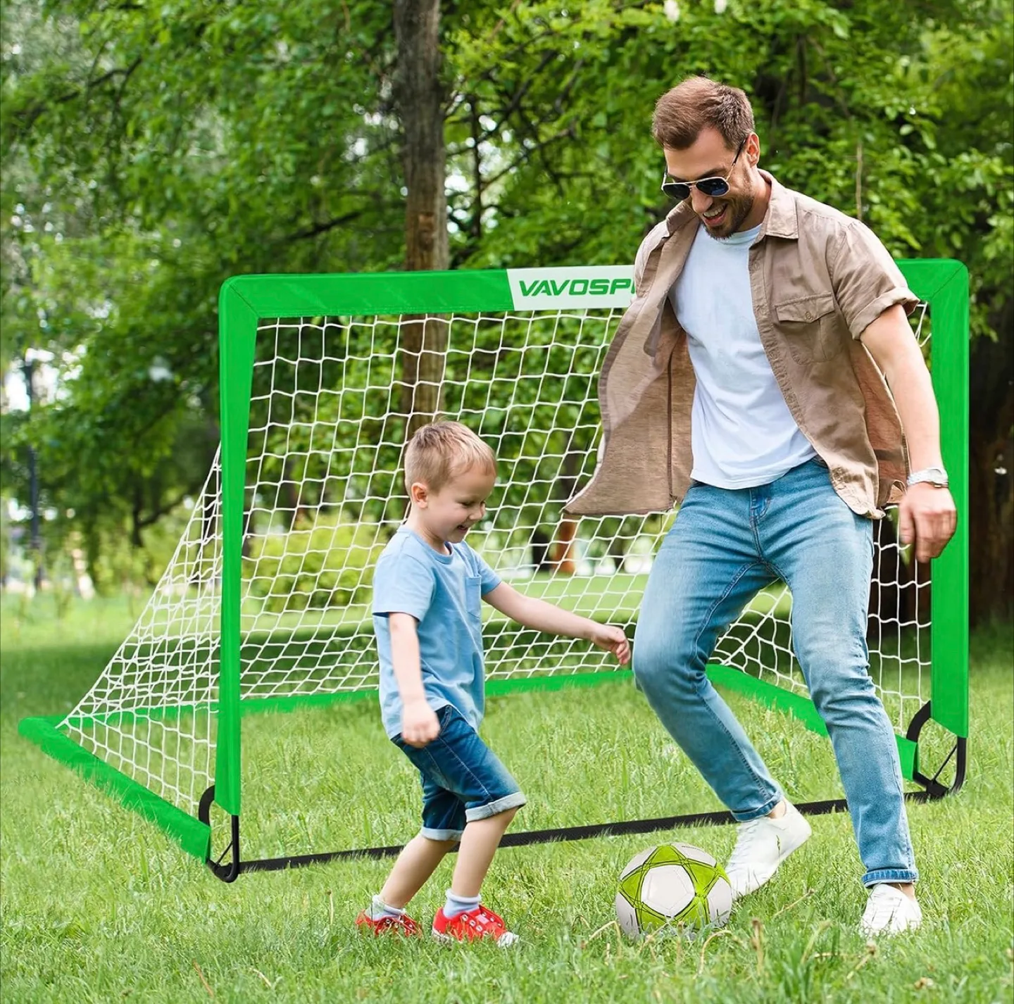 VAVOSPORT 2-Pack Portable Kids Soccer Goals image indicator(8)
