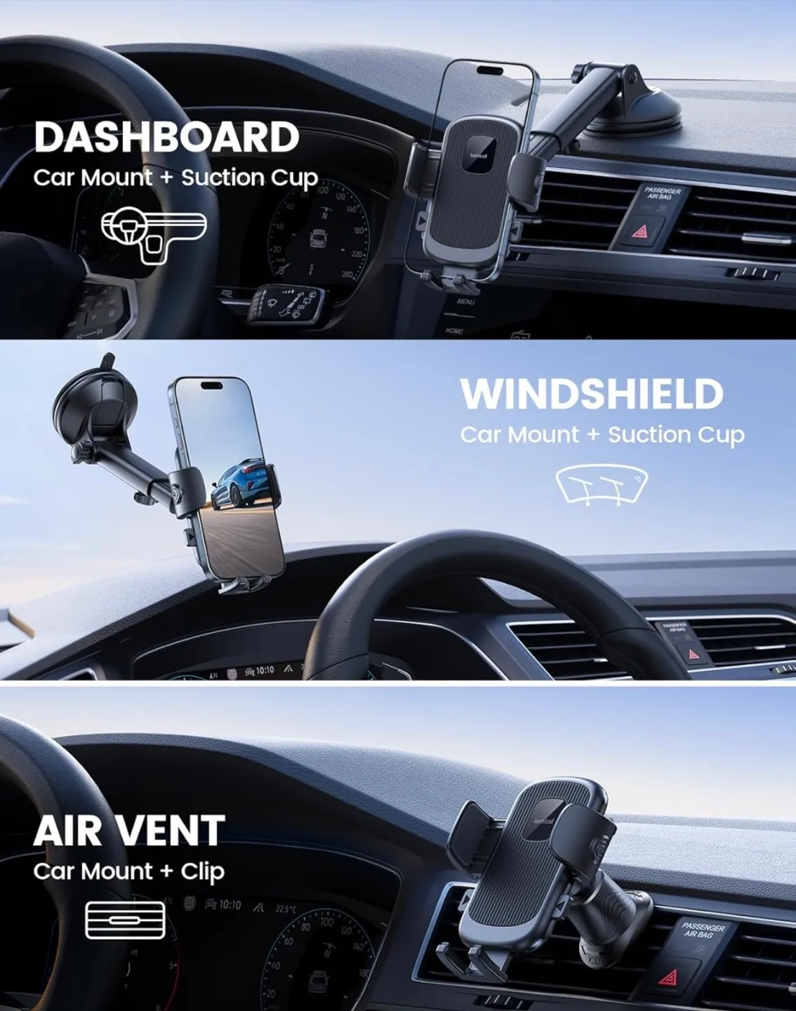 Lamicall Car Phone Mount - 70lbs Suction Cup, Adjustable image indicator(4)