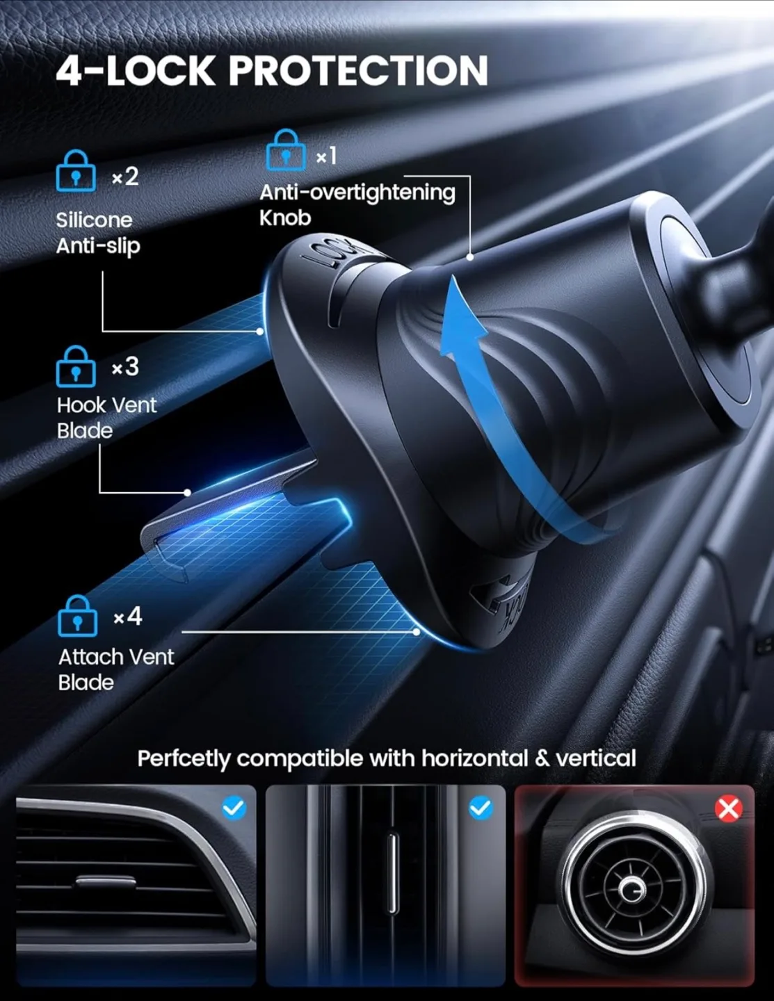 Lamicall Car Phone Mount - 70lbs Suction Cup, Adjustable image indicator(8)