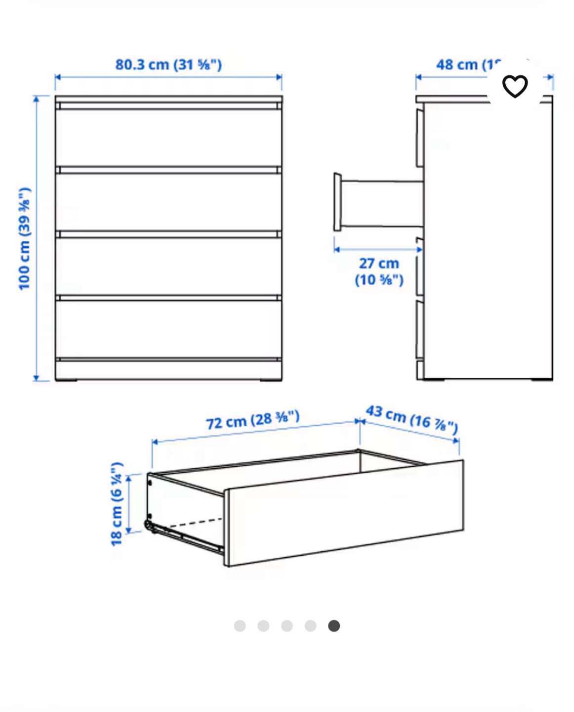 IKEA Grey-Brown 4-Drawer Chest - photo 2