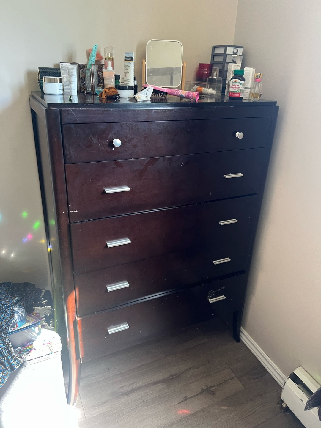 Dark Wood 5-Drawer Chest - photo 2