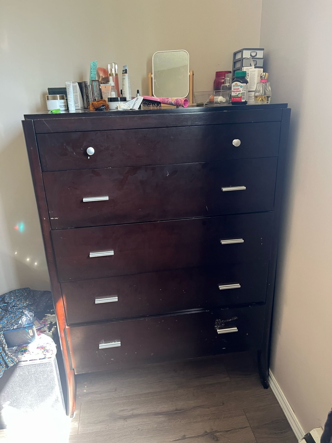 Dark Wood 5-Drawer Chest - photo 3