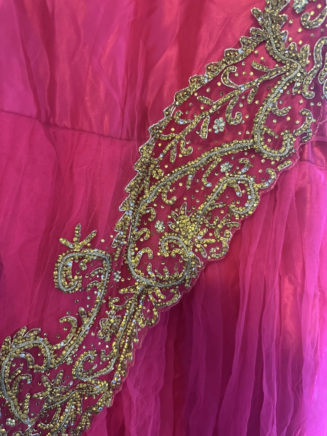 Pink and Gold Embroidered Gown - photo 2