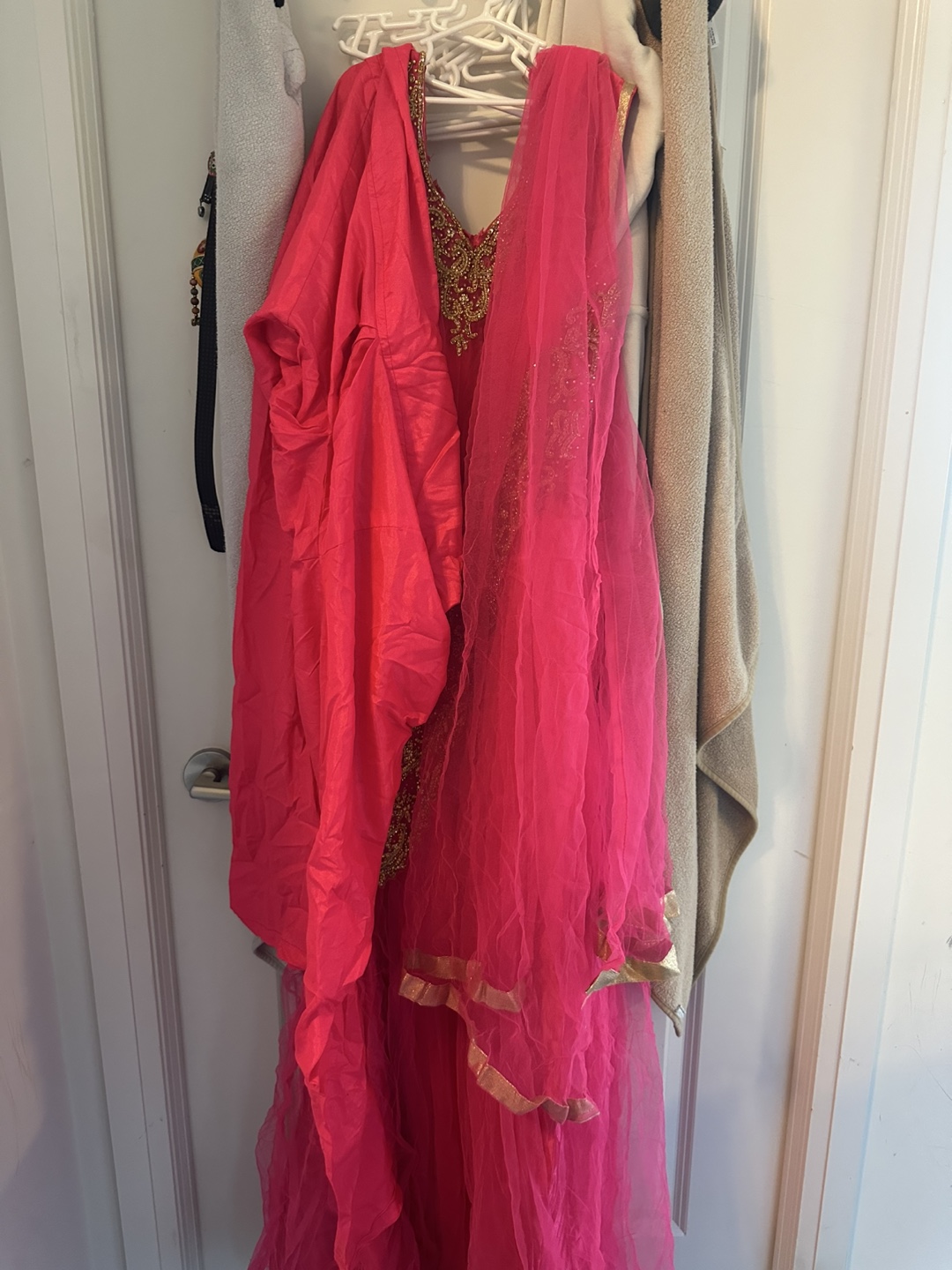 Pink and Gold Embroidered Gown - photo 3