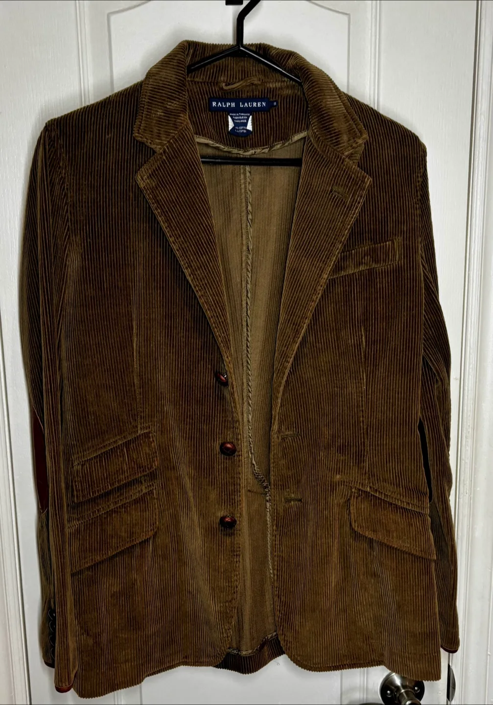 Vintage RALPH LAUREN Women’s BROWN CORDUROY BLAZER SIZE 8 thumbnail