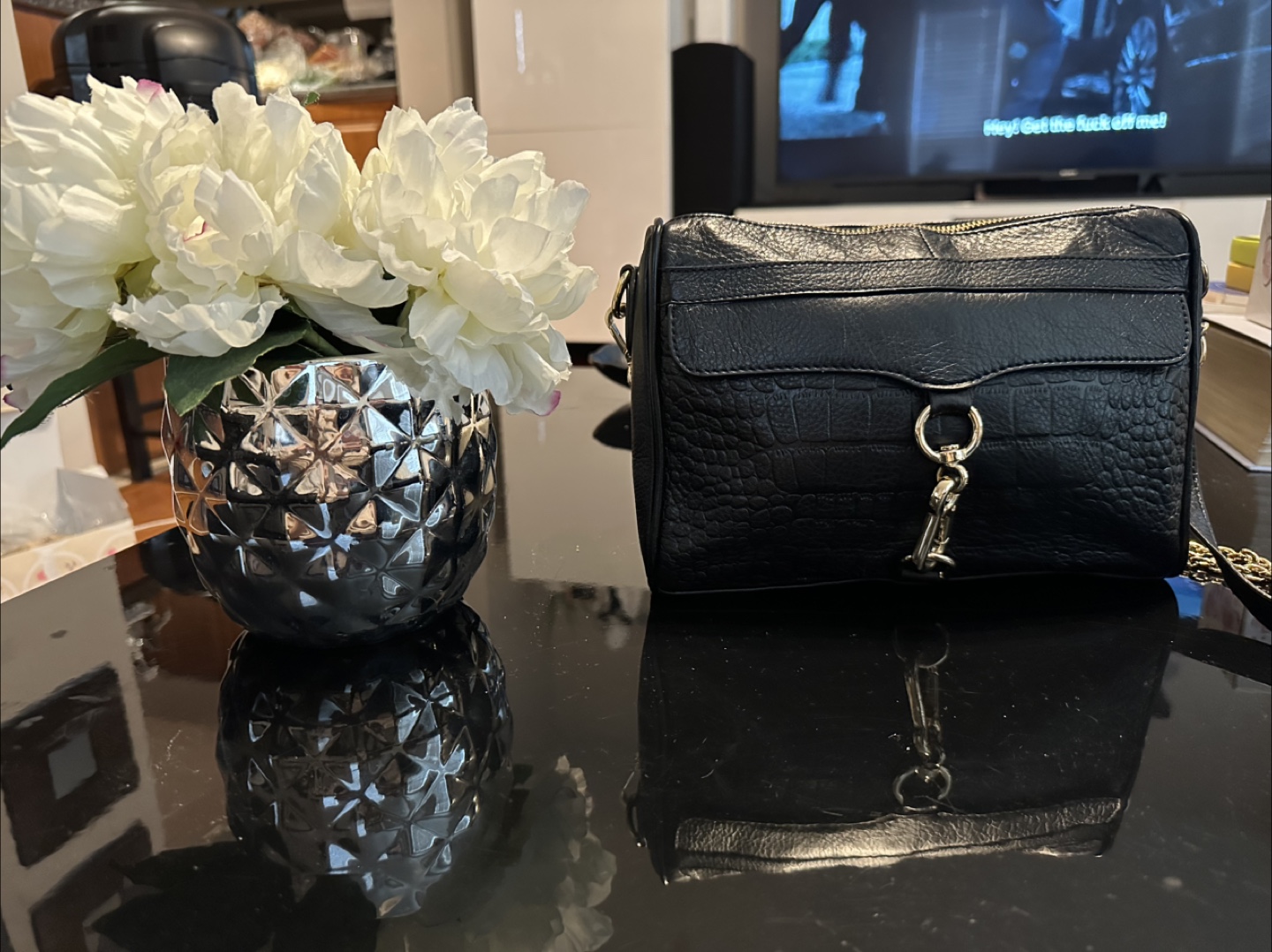Black Leather Crossbody Bag