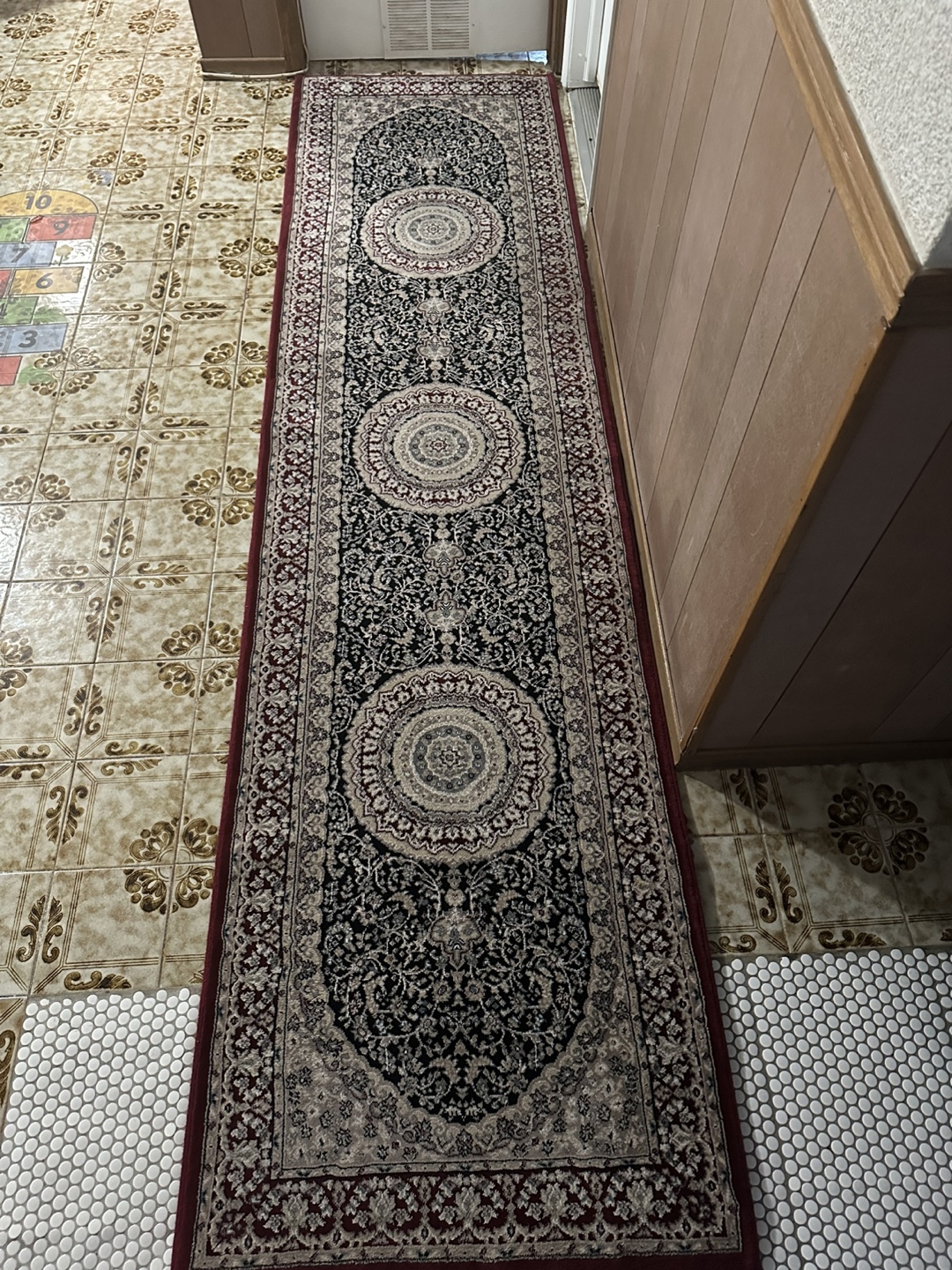 Long Runner Rug, Red and Black