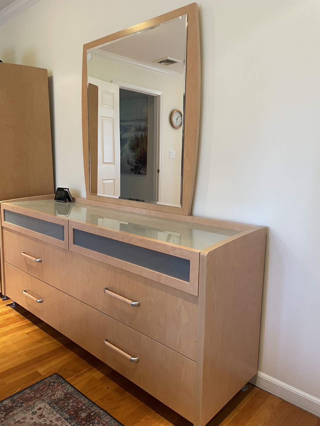 Modern Vanity Set with Mirror and Drawers