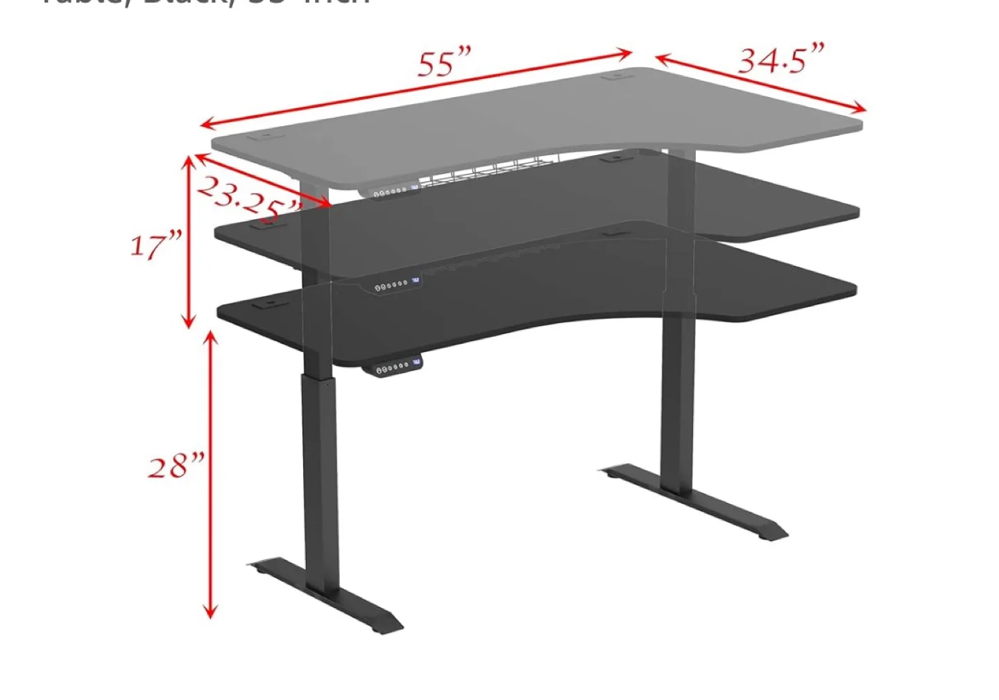 Electric Standing Desk - Black Corner Desk image indicator(2)