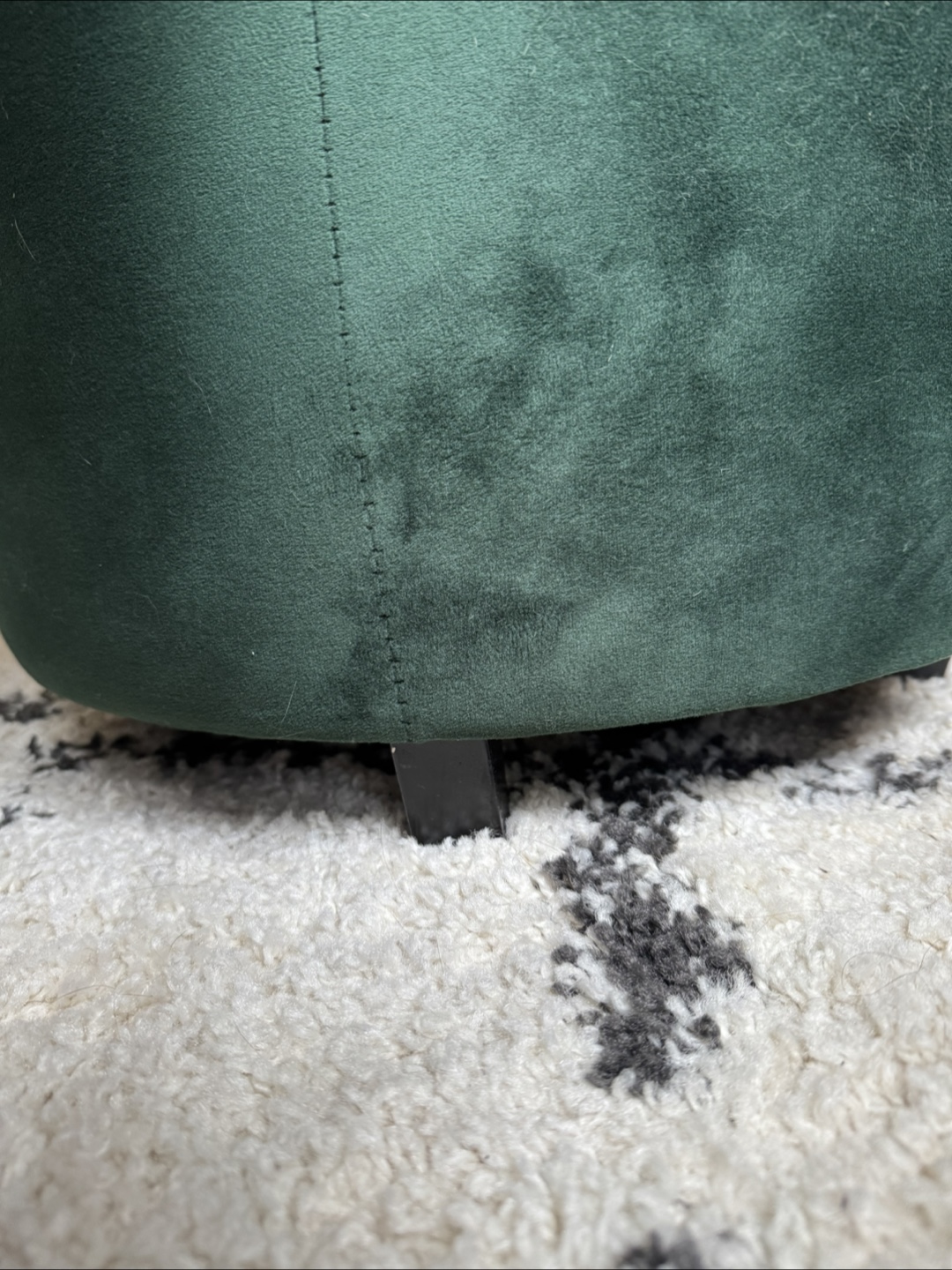 Round Velvet Ottoman with Storage - photo 4