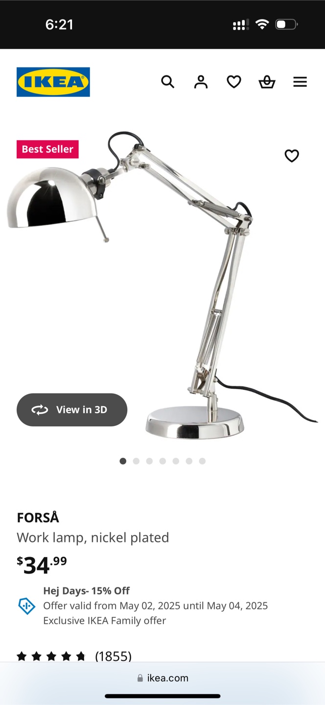 IKEA FÖRSÅ Work/Desk Lamp