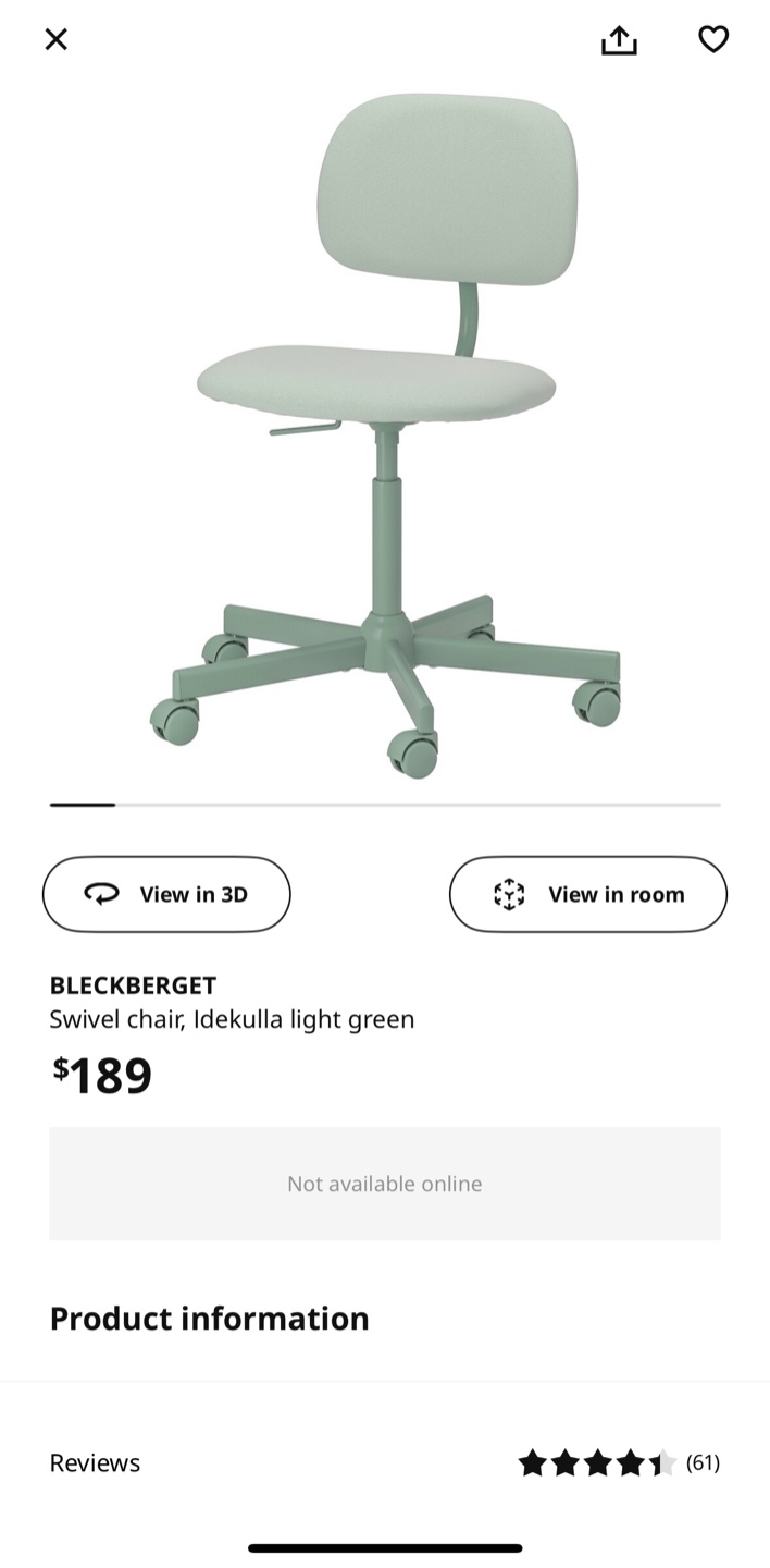 IKEA BLECKBERGET Swivel Chair - photo 4