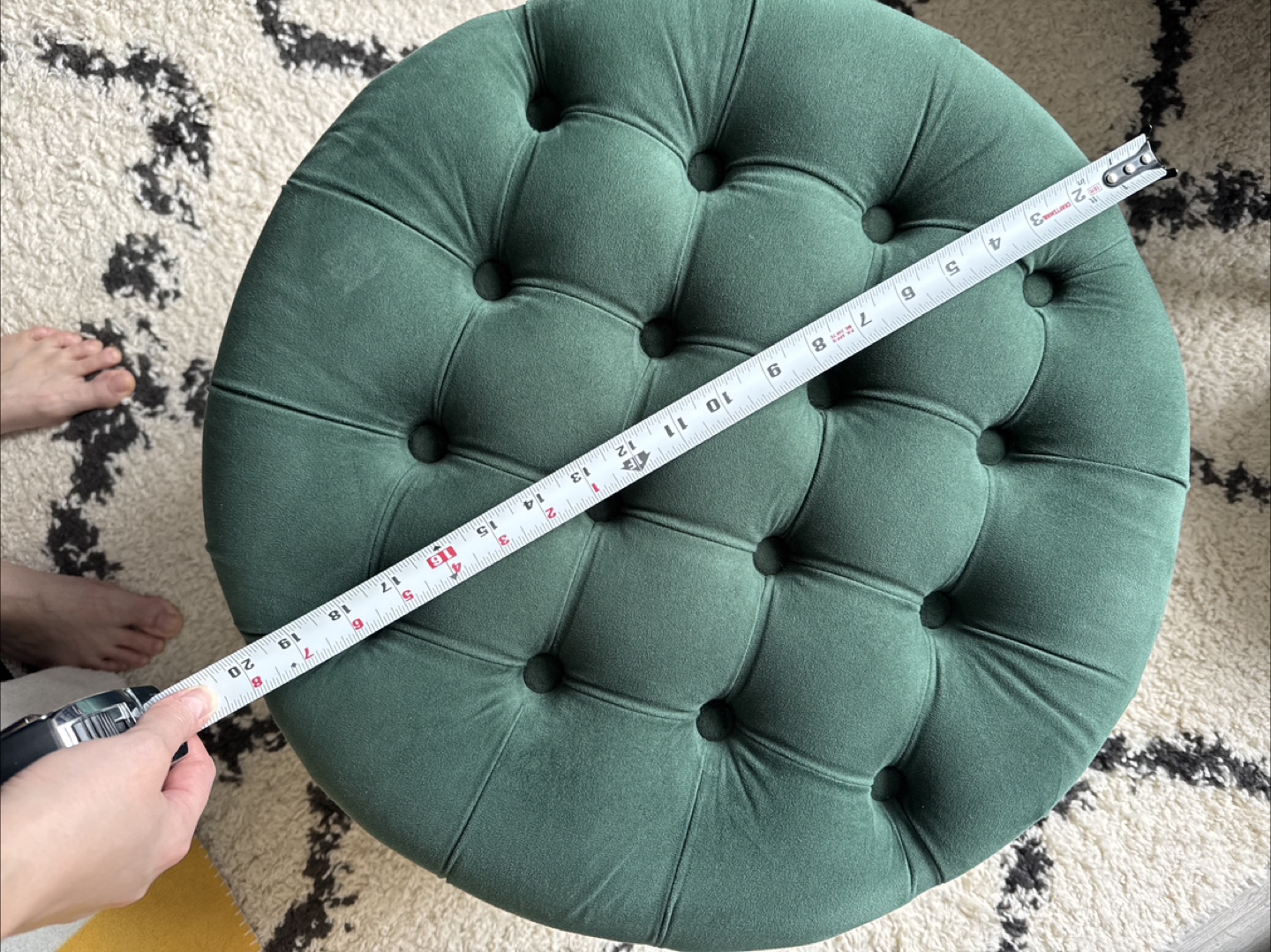 Round Velvet Ottoman with Storage - photo 5