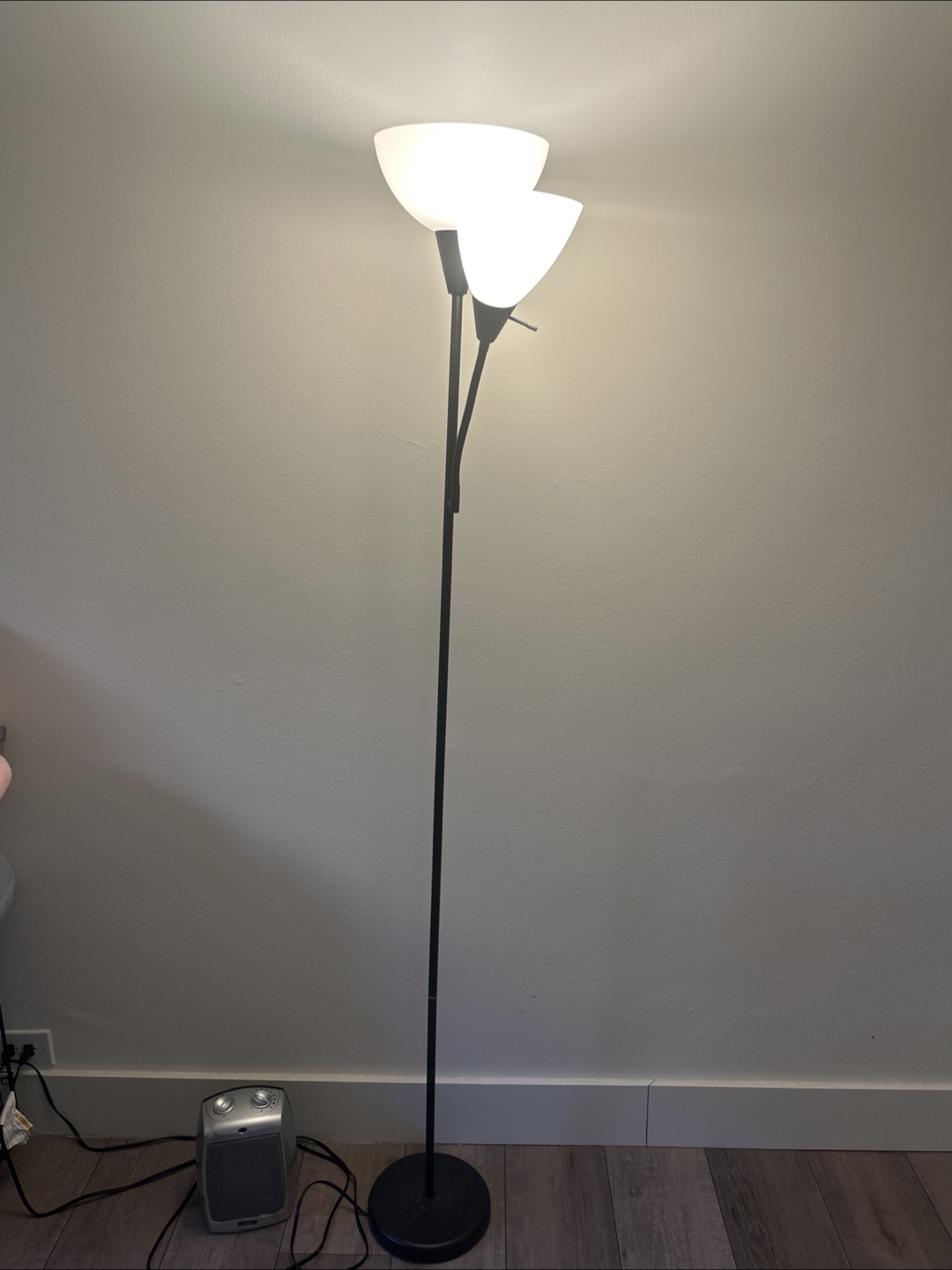 Black Two-Light Floor Lamp