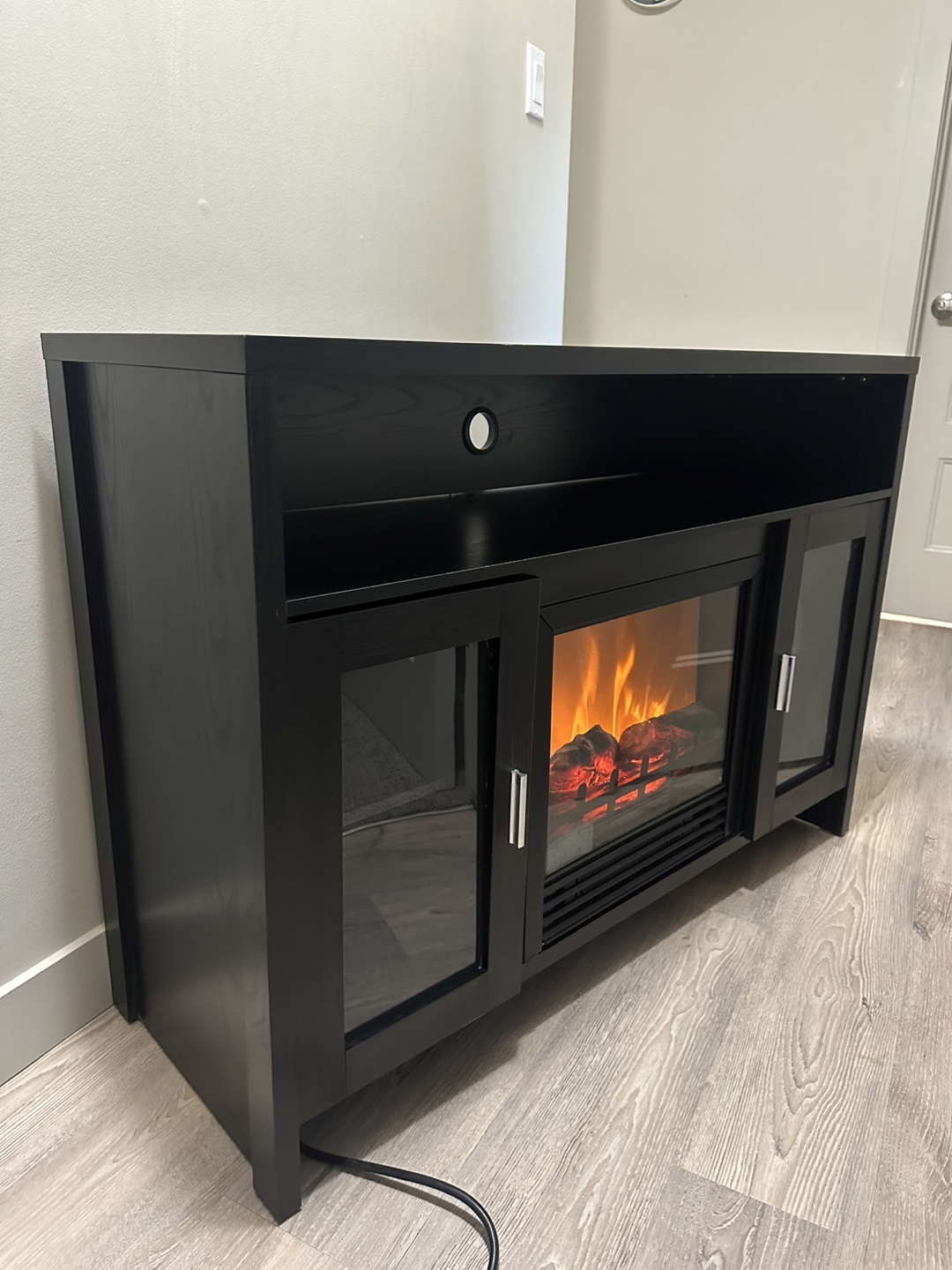 Fireplace TV stand in outstanding condition. - photo 4