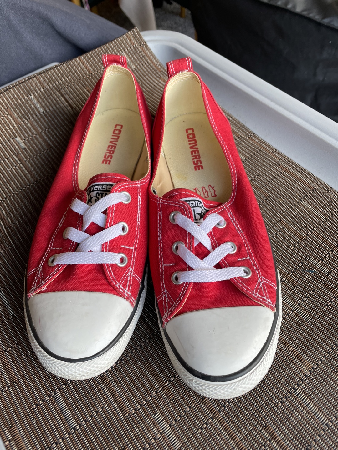 Women's Converse Red Slip-on Sneakers