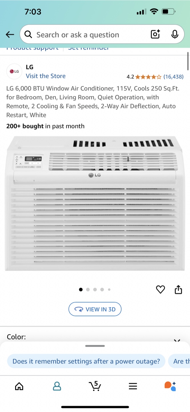 LG Window Air Conditioner - White