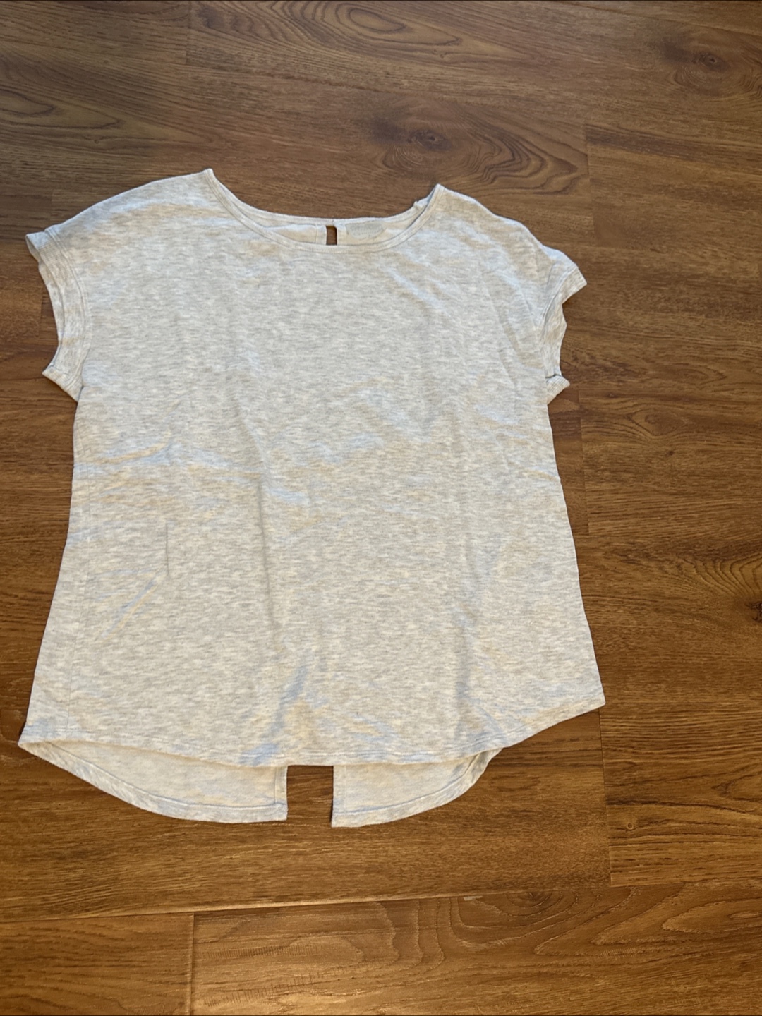 Grey T-Shirt with Keyhole Back Detail