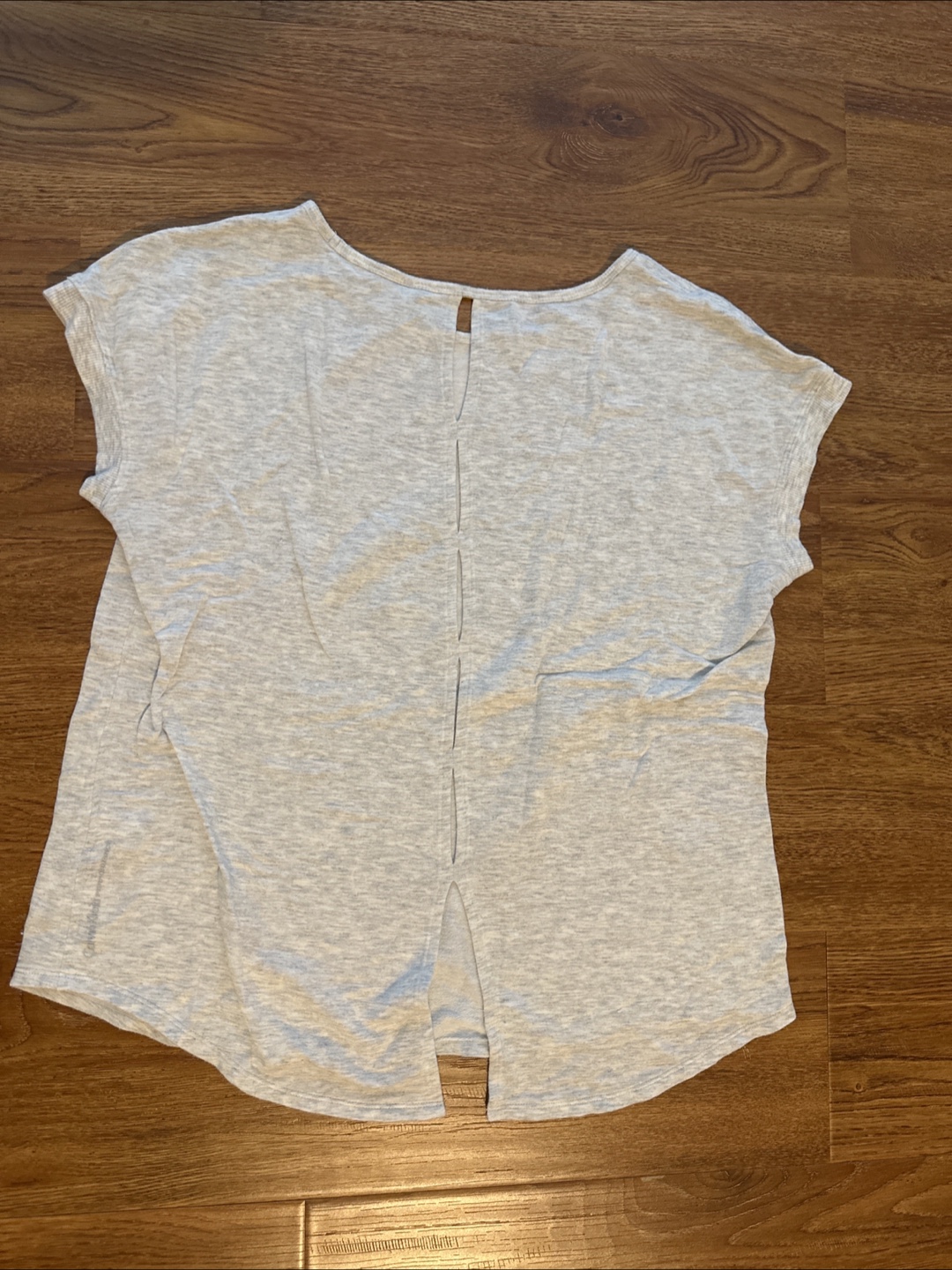 Grey T-Shirt with Keyhole Back Detail - photo 2
