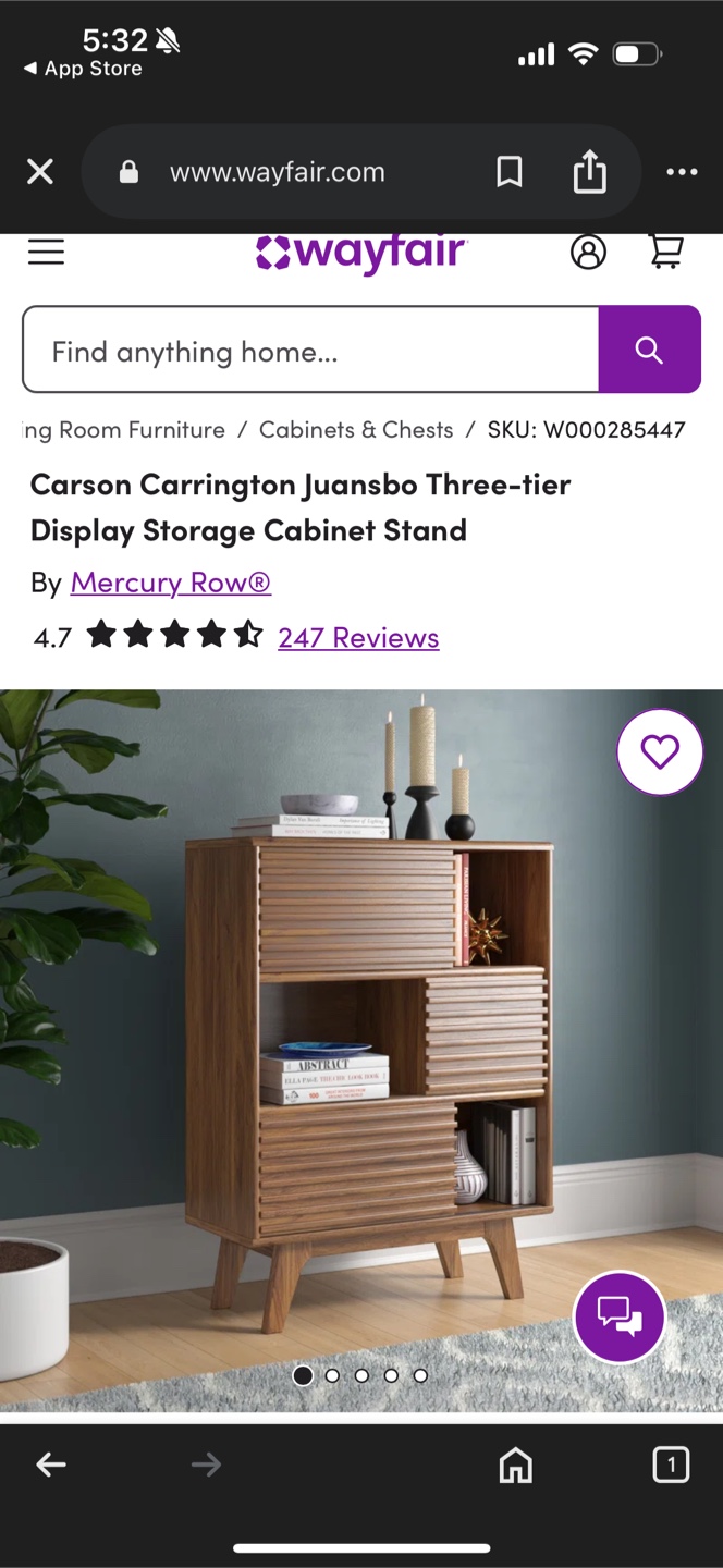 Carson Carrington Juansbo Three-Tier Display Cabinet Stand