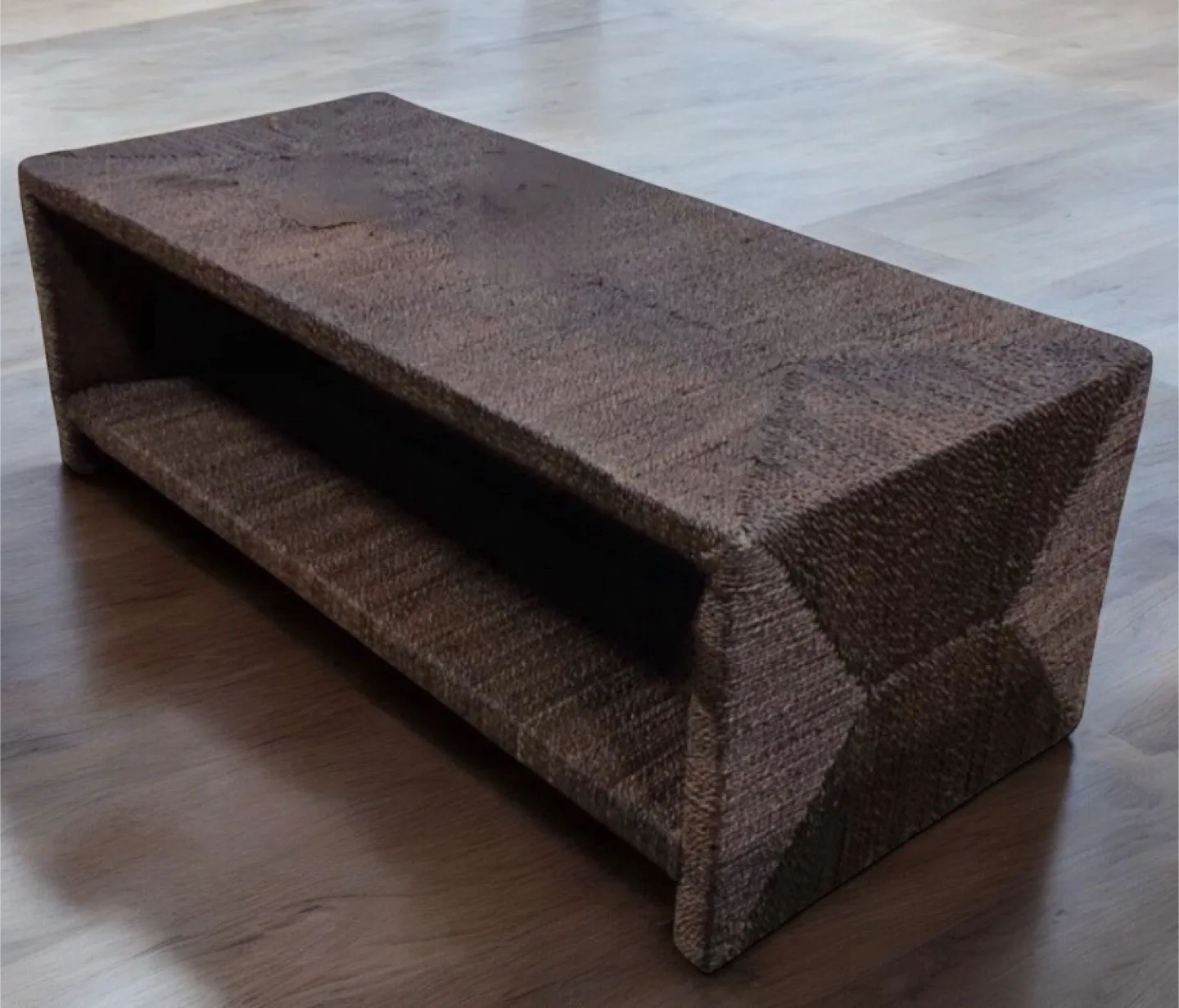 New Boho Bohemian Espresso Woven Coffee Table image indicator(6)