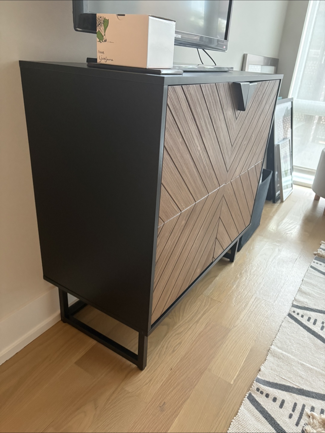 Nathan James Mid-Century Modern Wood and Black Cabinet - photo 2