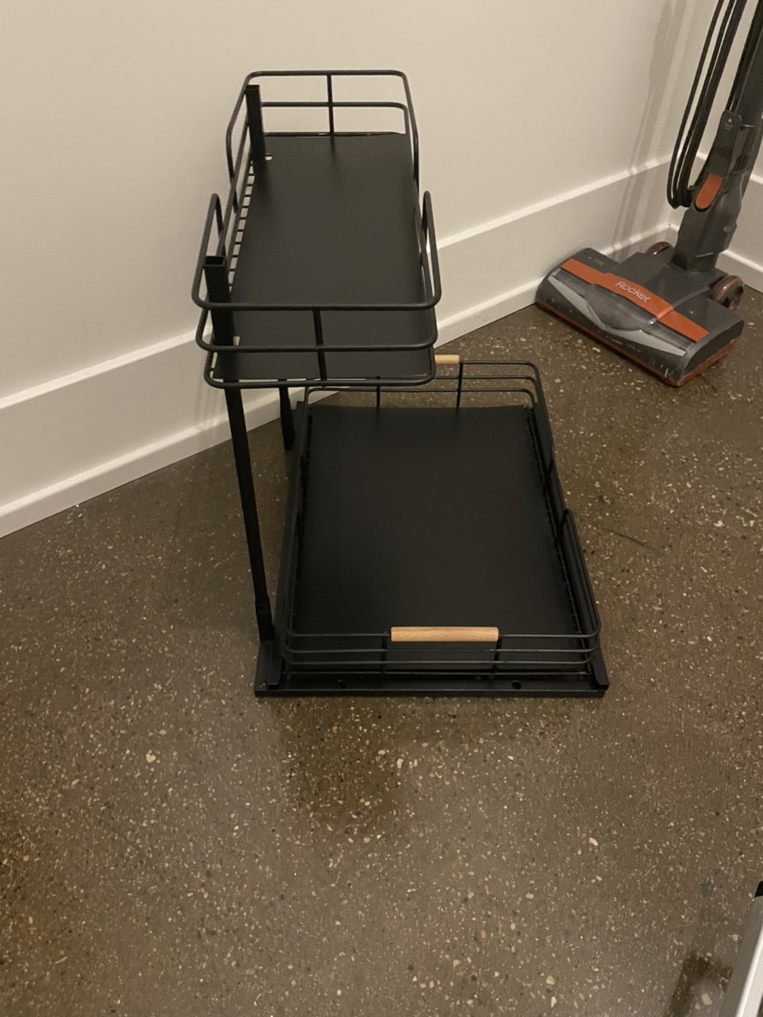 Black 2-Tier Kitchen Cabinet Organizer