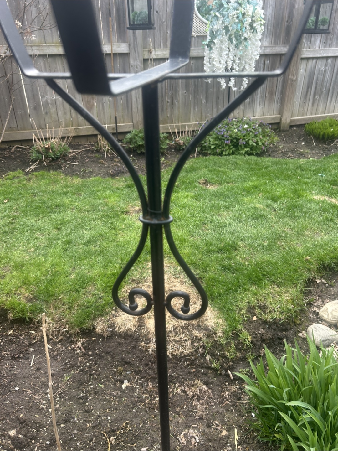 Black Metal Hanging Planter Stand - photo 4