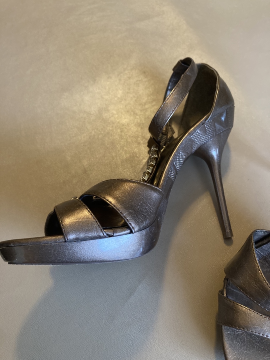 Michael Antonio Bronze Rhinestone Sandals - photo 2