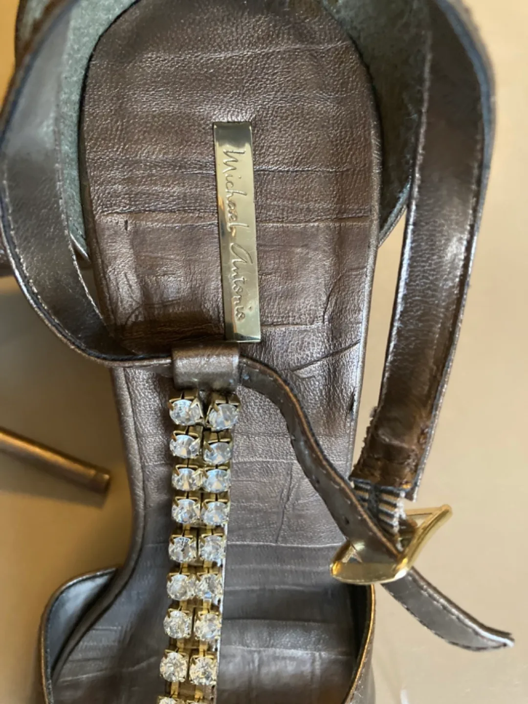 Michael Antonio Bronze Rhinestone Sandals image indicator(4)