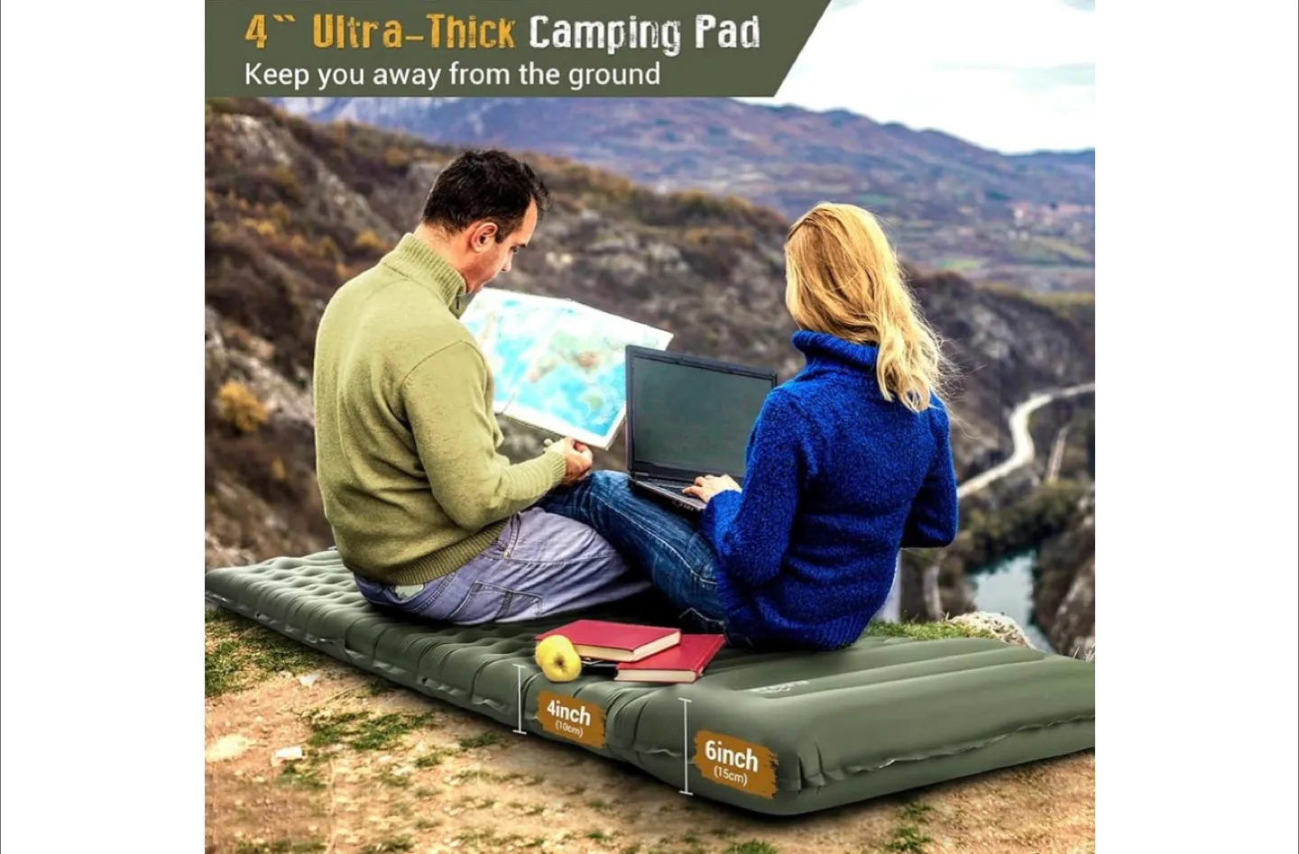 Elegear Camping Sleeping Pad - 4" Ultra-Thick Inflatable image indicator(3)