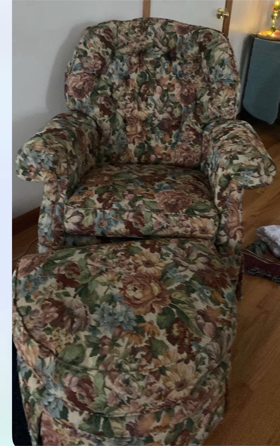 A La-Z-Boy rocker and ottoman