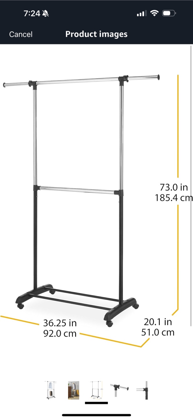 Whimor 2-Rod Adjustable Garment Rack - photo 3