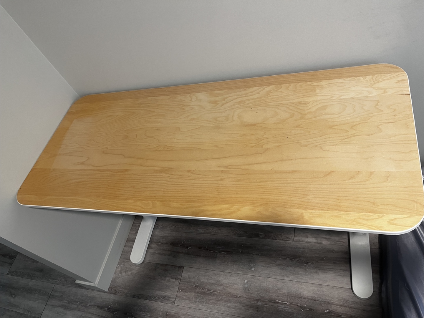 IKEA BEKANT Desk - White Frame, Light Wood Top - photo 2