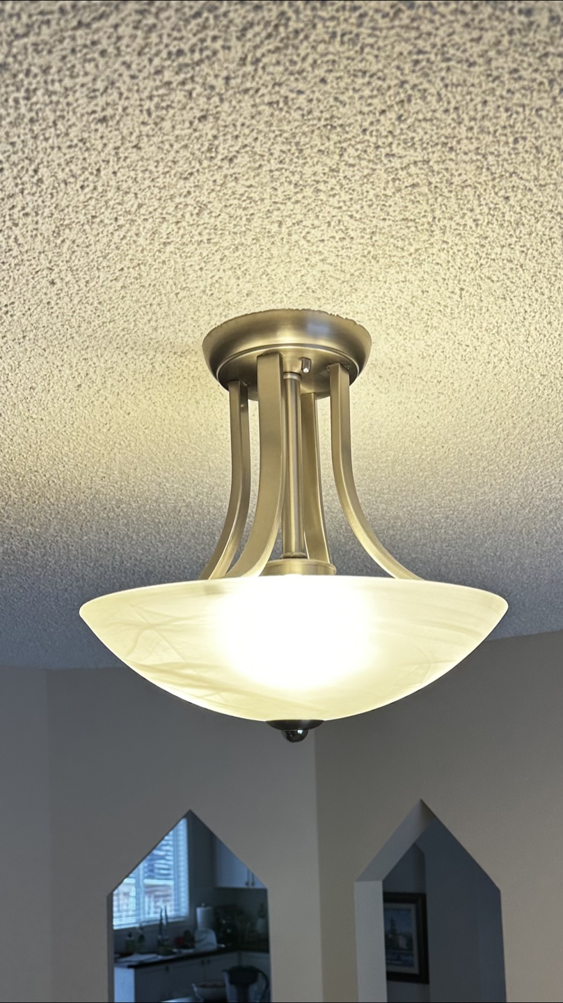Modern Brushed Nickel Semi-Flush Mount Ceiling Light Fixture - photo 4