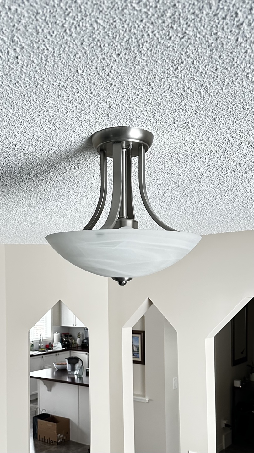 Modern Brushed Nickel Semi-Flush Mount Ceiling Light Fixture