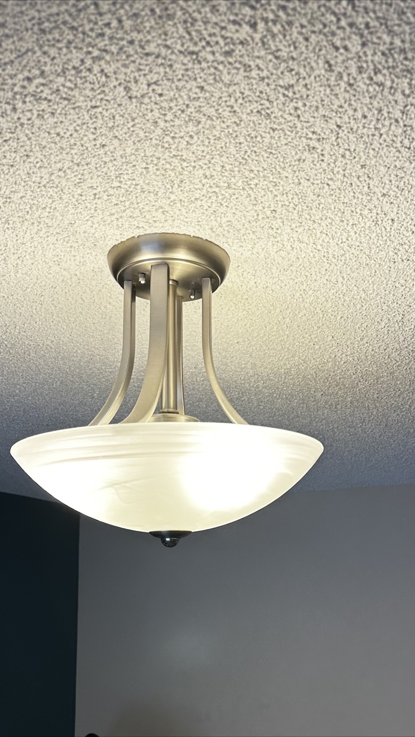 Modern Brushed Nickel Semi-Flush Mount Ceiling Light Fixture - photo 3