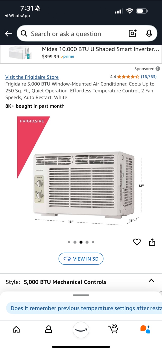 Frigidaire 5,000 BTU Window Air Conditioner - photo 4